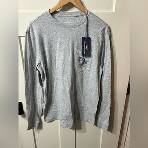 NWT New Vineyard Vines LAX Victory Long-Sleeve Pocket Gray Tee Size S